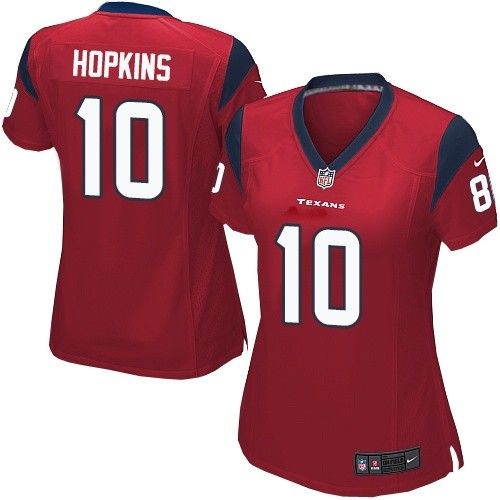 Nike Texans #10 DeAndre Hopkins Red Alternate Women's Stitched NFL Elite Jersey