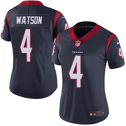 Nike Texans #4 Deshaun Watson Navy Blue Team Color Women's Stitched NFL Vapor Untouchable Limited Jersey Nike Texans #4 Deshaun Watson Navy Blue Team Color Women's Stitched NFL Vapor Untouchable Limited Jersey