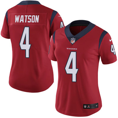 Nike Texans #4 Deshaun Watson Red Alternate Women's Stitched NFL Vapor Untouchable Limited Jersey Nike Texans #4 Deshaun Watson Red Alternate Women's Stitched NFL Vapor Untouchable Limited Jersey