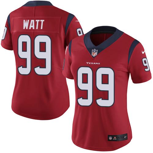 Nike Texans #99 J.J. Watt Red Alternate Women's Stitched NFL Vapor Untouchable Limited Jersey Nike Texans #99 J.J. Watt Red Alternate Women's Stitched NFL Vapor Untouchable Limited Jersey