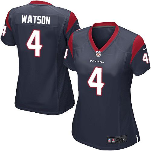 Nike Texans #4 Deshaun Watson Navy Blue Team Color Women's Stitched NFL Elite Jersey Nike Texans #4 Deshaun Watson Navy Blue Team Color Women's Stitched NFL Elite Jersey