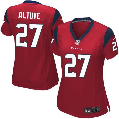 Nike Texans #27 Jose Altuve Red Alternate Women's Stitched NFL Elite Jersey