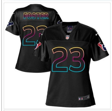 Women's NFL New Texans #23 Arian Foster Black NFL Limited Jersey
