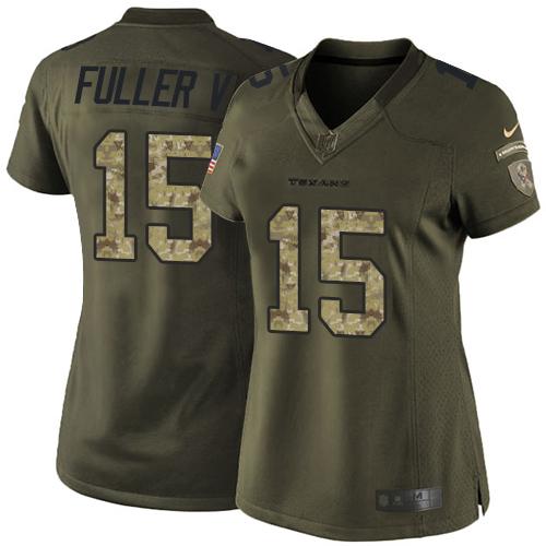 Nike Texans #15 Will Fuller V Green Women's Stitched NFL Limited Salute to Service Jersey