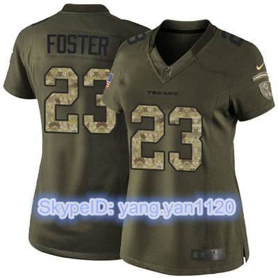 Nike Texans #23 Arian Foster Green Women's Stitched NFL Limited Salute to Service Jersey