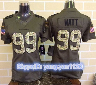 Nike Texans #99 J.J. Watt Green Women's Stitched NFL Limited Salute to Service Jersey