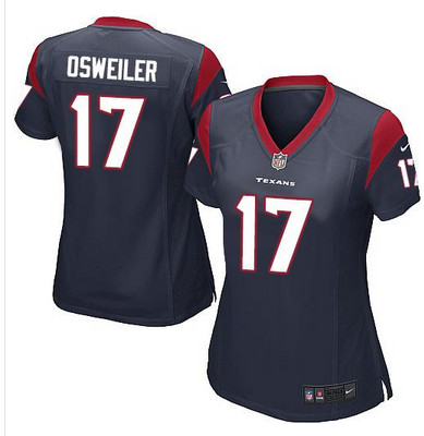 Nike Texans #17 Brock Osweiler Navy Blue Team Color Women's Stitched NFL Elite Jersey Nike Texans #17 Brock Osweiler Navy Blue Team Color Women's Stitched NFL Elite Jersey