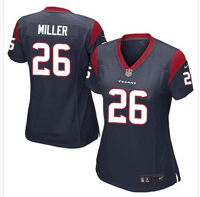 Nike Texans #26 Lamar Miller Navy Blue Team Color Women's Stitched NFL Elite Jersey