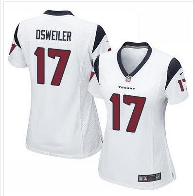 Nike Texans #17 Brock Osweiler White Women's Stitched NFL Elite Jersey Nike Texans #17 Brock Osweiler White Women's Stitched NFL Elite Jersey