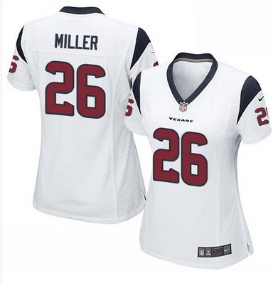 Nike Texans #26 Lamar Miller White Women's Stitched NFL Elite Jersey