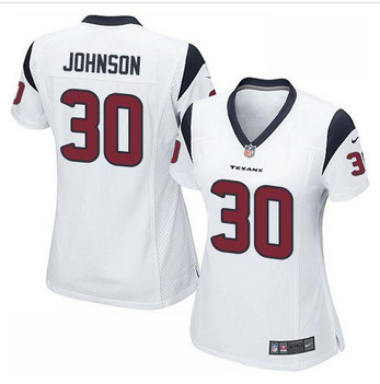 Women New Texans #30 Kevin Johnson White Stitched NFL Elite Jersey Women New Texans #30 Kevin Johnson White Stitched NFL Elite Jersey