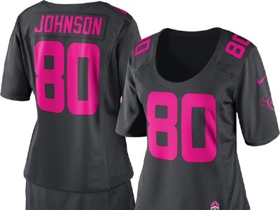 Women NEW Houston Texans 80 Andre Johnson Breast Cancer Awareness Jerseys