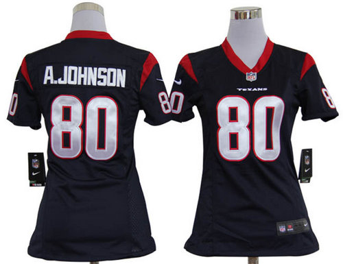 Women Nike NFL Houston Texans 80 Johnson Game Jerseys