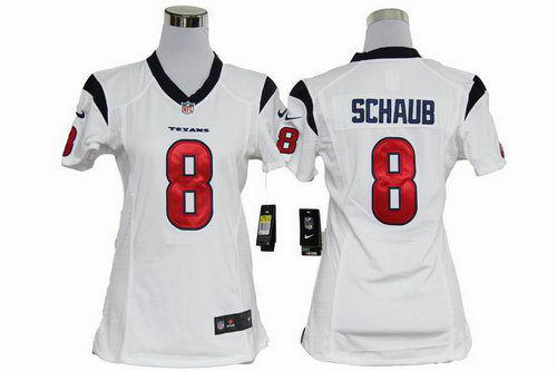 Women Nike Houston Texans 8 Matt Schaub White Jerseys