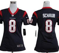 Women Nike Houston Texans 8 Matt Schaub Blue Jerseys