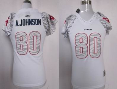 Women Zebra Field Flirt Houston Texans 80 Johnson
