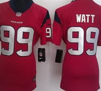 Women Nike Houston Texans 99 Watt Red Jerseys
