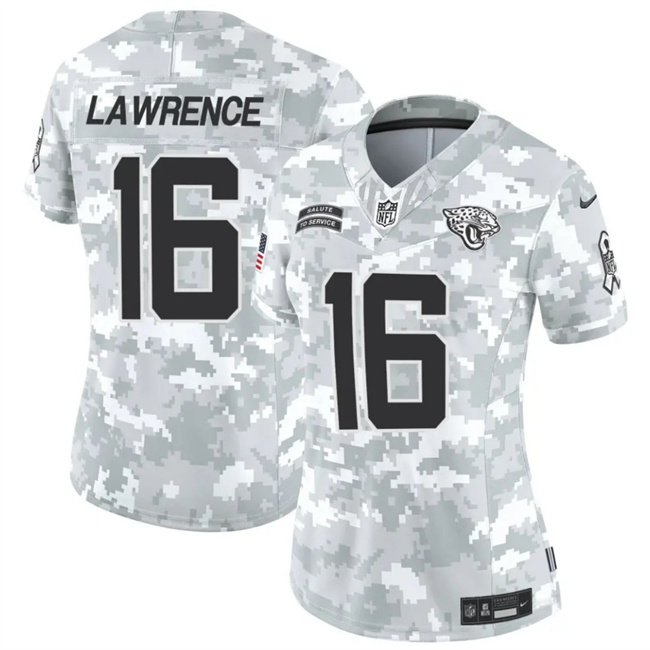 Women's Jacksonville Jaguars #16 Trevor Lawrence 2024 F.U.S.E Arctic Camo Salute To Service Limited Stitched Football Jersey(Run Small) Women's Jacksonville Jaguars #16 Trevor Lawrence 2024 F.U.S.E Arctic Camo Salute To Service Limited Stitched Football Jersey(Run Small)