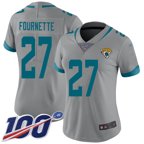 Jaguars #27 Leonard Fournette Silver Women's Stitched Football Limited Inverted Legend 100th Season Jersey Jaguars #27 Leonard Fournette Silver Women's Stitched Football Limited Inverted Legend 100th Season Jersey