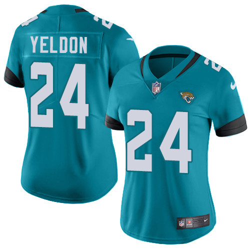Nike Jaguars #24 T.J. Yeldon Teal Green Alternate Women's Stitched Nike Jaguars #24 T.J. Yeldon Teal Green Alternate Women's Stitched