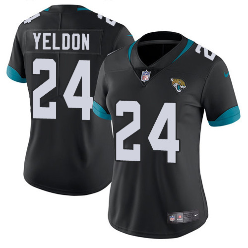 Nike Jaguars #24 T.J. Yeldon Black Team Color Women's Stitched NFL Nike Jaguars #24 T.J. Yeldon Black Team Color Women's Stitched NFL