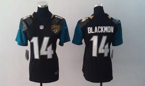 Nike Jaguars #14 Justin Blackmon Black Team Color Women's Stitched Nike Jaguars #14 Justin Blackmon Black Team Color Women's Stitched