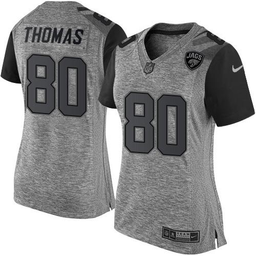 Nike Jaguars #80 Julius Thomas Gray Women's Stitched NFL Limited Gridiron Gray Jersey Nike Jaguars #80 Julius Thomas Gray Women's Stitched NFL Limited Gridiron Gray Jersey