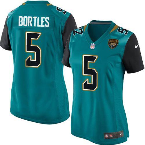 Nike Jaguars #5 Blake Bortles Teal Green Team Color Women's Stitched NFL Elite Jersey Nike Jaguars #5 Blake Bortles Teal Green Team Color Women's Stitched NFL Elite Jersey