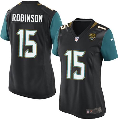 Nike Jaguars #15 Allen Robinson Black Alternate Women's Stitched NFL Elite Jersey Nike Jaguars #15 Allen Robinson Black Alternate Women's Stitched NFL Elite Jersey