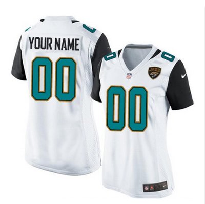Women's Nike Jacksonville Jaguars Customized Elite White NFL Jersey Women's Nike Jacksonville Jaguars Customized Elite White NFL Jersey