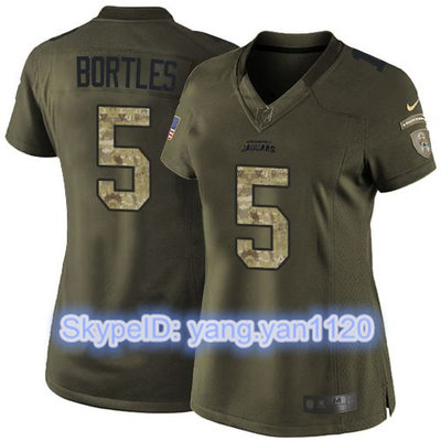 Nike Jaguars #5 Blake Bortles Green Women's Stitched NFL Limited Salute to Service Jersey Nike Jaguars #5 Blake Bortles Green Women's Stitched NFL Limited Salute to Service Jersey