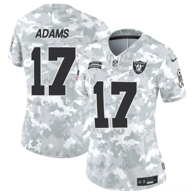 Women's Las Vegas Raiders #17 Davante Adams 2024 F.U.S.E Arctic Camo Salute To Service Limited Stitched Jersey(Run Small) Women's Las Vegas Raiders #17 Davante Adams 2024 F.U.S.E Arctic Camo Salute To Service Limited Stitched Jersey(Run Small)