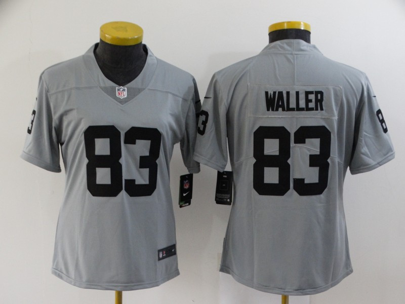 Women's Las Vegas Raiders #83 Darren Waller Grey Vapor Untouchable Limited Stitched Women's Las Vegas Raiders #83 Darren Waller Grey Vapor Untouchable Limited Stitched