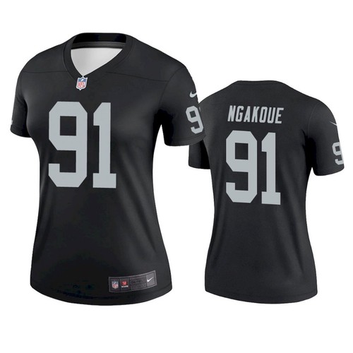 Women's Las Vegas Raiders #91 Yannick Ngakoue Black Legend Jersey Women's Las Vegas Raiders #91 Yannick Ngakoue Black Legend Jersey