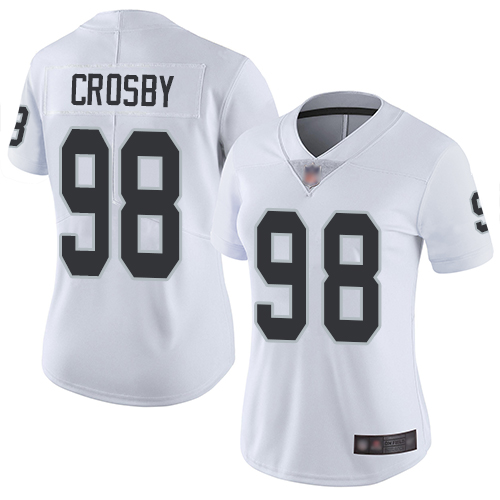 Raiders #98 Maxx Crosby White Women's Stitched Football Vapor Untouchable Limited Jersey Raiders #98 Maxx Crosby White Women's Stitched Football Vapor Untouchable Limited Jersey