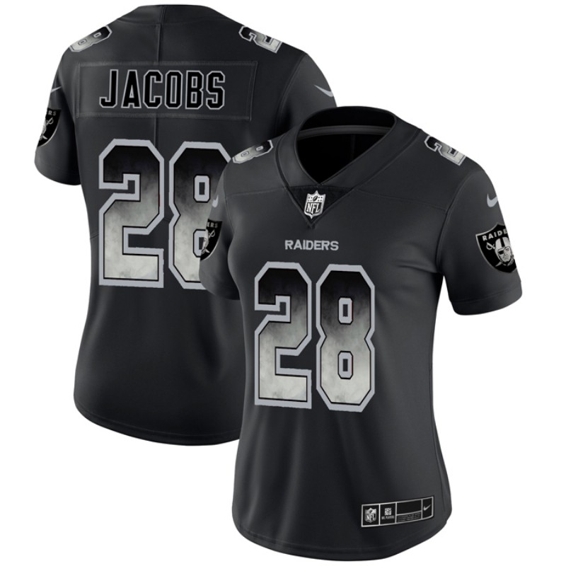 Women Nike Raiders 28 Josh Jacobs Black Smoke Women Vapor Untouchable Limited Jersey Women Nike Raiders 28 Josh Jacobs Black Smoke Women Vapor Untouchable Limited Jersey