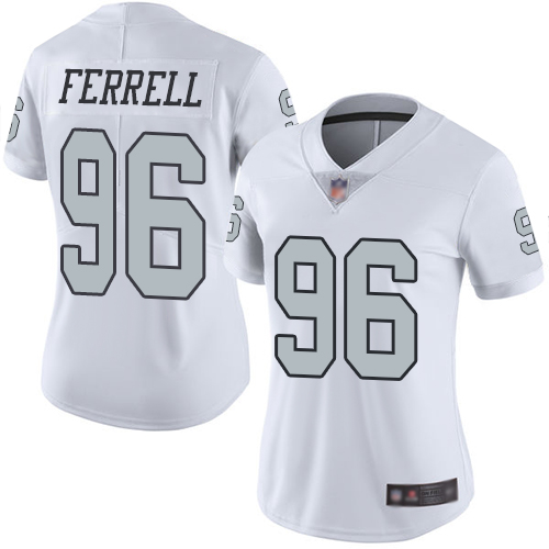 Raiders #96 Clelin Ferrell White Women's Stitched Football Limited Rush Jersey Raiders #96 Clelin Ferrell White Women's Stitched Football Limited Rush Jersey