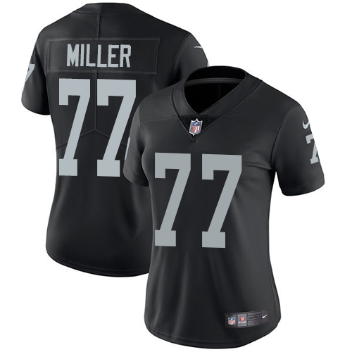Nike Raiders #77 Kolton Miller Black Team Color Women's Stitched NFL Vapor Untouchable Limited Jersey Nike Raiders #77 Kolton Miller Black Team Color Women's Stitched NFL Vapor Untouchable Limited Jersey