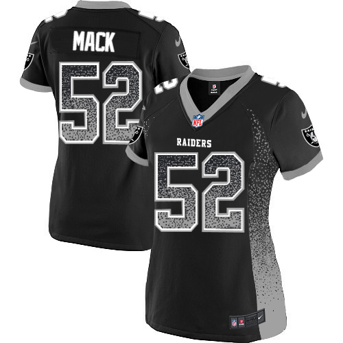 Nike Raiders #52 Khalil Mack Black Women's Stitched NFL Elite Drift Fashion Jersey Nike Raiders #52 Khalil Mack Black Women's Stitched NFL Elite Drift Fashion Jersey