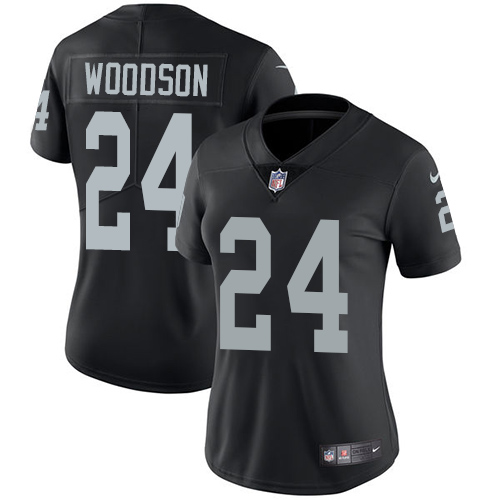 Nike Raiders #24 Charles Woodson Black Team Color Women's Stitched NFL Vapor Untouchable Limited Jersey Nike Raiders #24 Charles Woodson Black Team Color Women's Stitched NFL Vapor Untouchable Limited Jersey