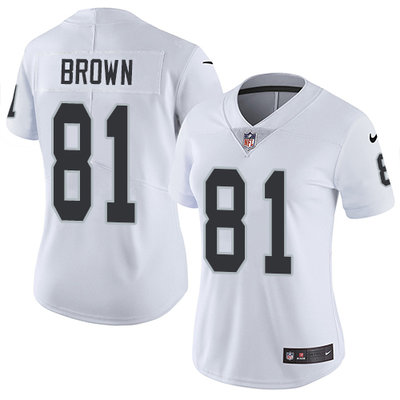 Nike Raiders #81 Tim Brown White Women's Stitched NFL Vapor Untouchable Limited Jersey Nike Raiders #81 Tim Brown White Women's Stitched NFL Vapor Untouchable Limited Jersey