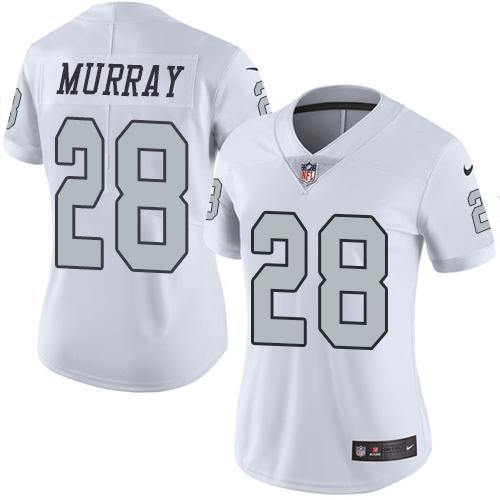 Nike Raiders #28 Latavius Murray White Women's Stitched NFL Limited Rush Jersey Nike Raiders #28 Latavius Murray White Women's Stitched NFL Limited Rush Jersey
