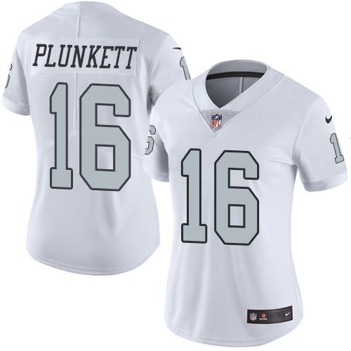 Nike Raiders #16 Jim Plunkett White Women's Stitched NFL Limited Rush Jersey Nike Raiders #16 Jim Plunkett White Women's Stitched NFL Limited Rush Jersey