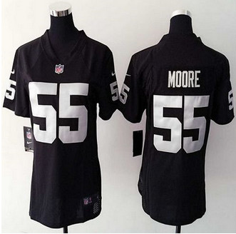 Women's New Raiders #55 Sio Moore Black Team Color NFL Elite Jersey