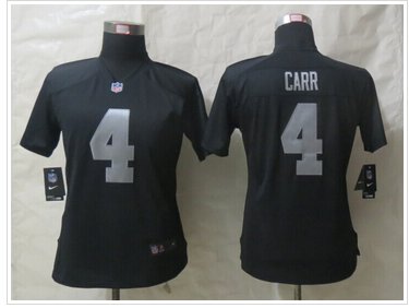 Womem's New Oakland Raiders #4 Derek Carr Black Limited Jersey Womem's New Oakland Raiders #4 Derek Carr Black Limited Jersey