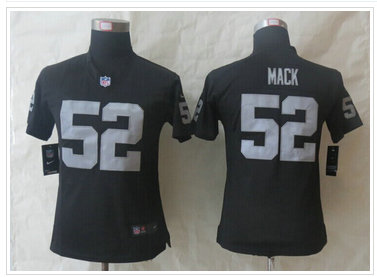 Women New Oakland Raiders #52 Khalil Mack Black Jerseys Women New Oakland Raiders #52 Khalil Mack Black Jerseys