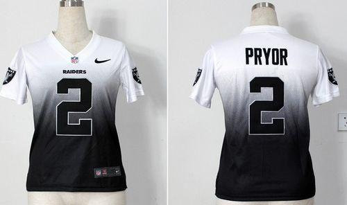 Women NEW Oakland Raiders #2 Terrelle Pryor White-Black Drift Fashion II NFL Jerseys Women NEW Oakland Raiders #2 Terrelle Pryor White-Black Drift Fashion II NFL Jerseys