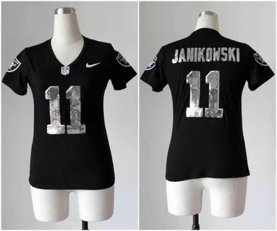 NEW women jerseys Oakland Raiders 11 Sebastian Janikowski Black(Handwork Sequin lettering Fashion) NEW women jerseys Oakland Raiders 11 Sebastian Janikowski Black(Handwork Sequin lettering Fashion)