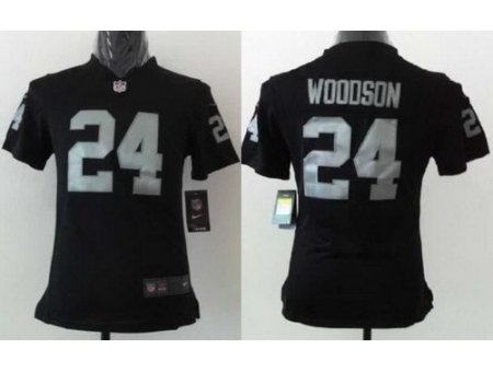Women NEW Oakland Raiders 24 Charles Woodson Black NFL Jerseys Women NEW Oakland Raiders 24 Charles Woodson Black NFL Jerseys