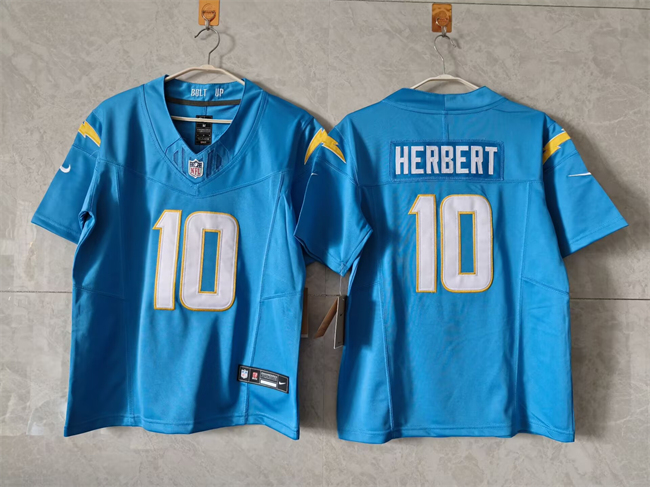 Women's Los Angeles Chargers #10 Justin Herbert Blue 2025 F.U.S.E. Alternate Vapor Limited Stitched Football Jersey(Run Small) Women's Los Angeles Chargers #10 Justin Herbert Blue 2025 F.U.S.E. Alternate Vapor Limited Stitched Football Jersey(Run Small)